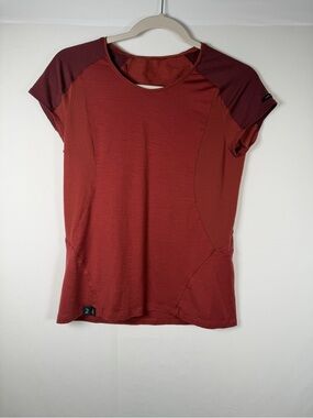 Forclaz Merino Wool Women's Short-Sleeve Performance Top - Rust Red Gorpcore